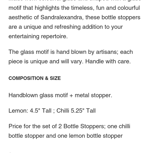 Sandra Alexandra bottle Stoppers set of 2 - Picture 6 of 6